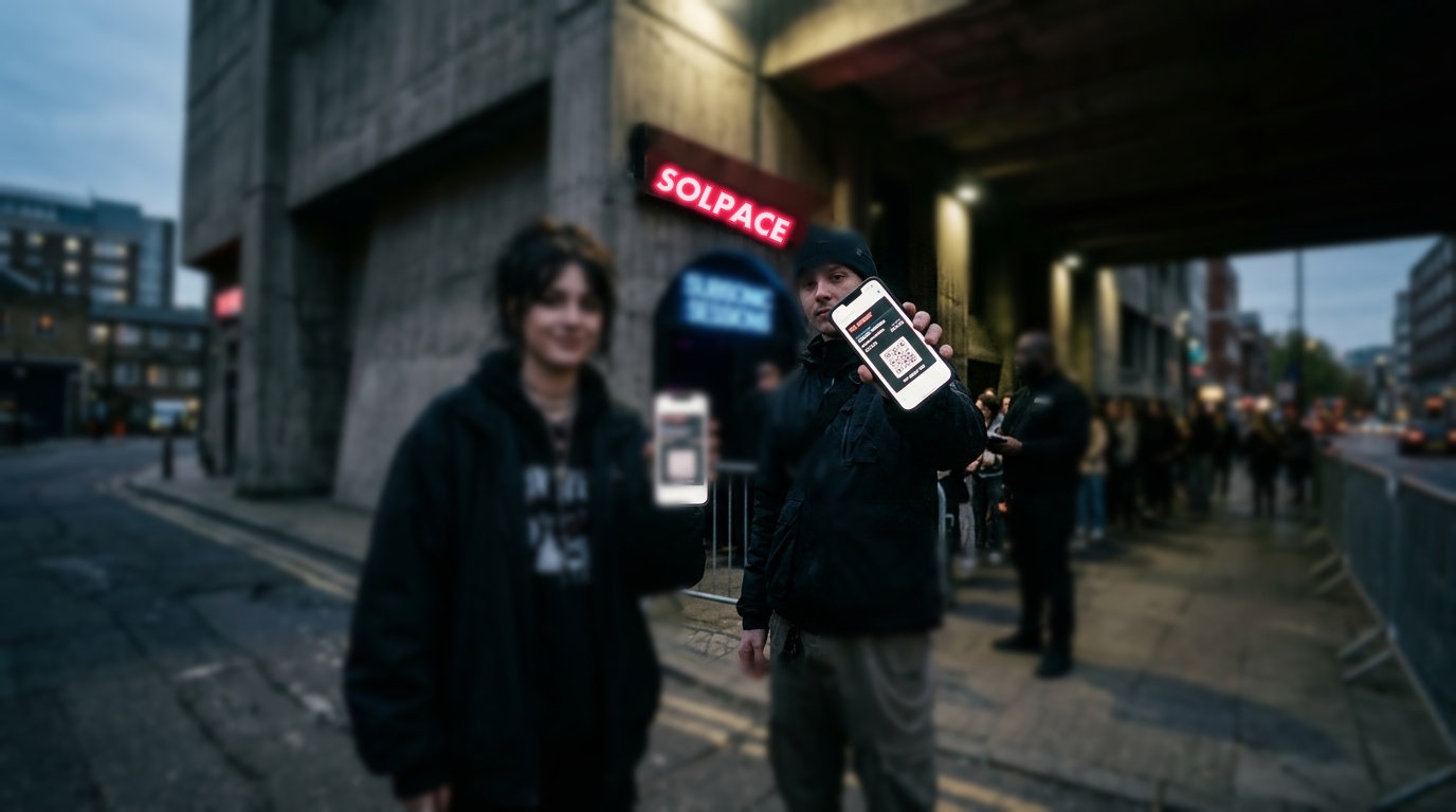 Mobile ticket validation at an underground venue entrance